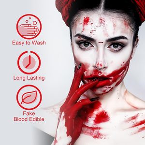 ฮาโลวีน50มล. เลือดปลอมล้างทำความสะอาดได้ SFX อุปกรณ์แต่งหน้าแวมไพร์สำหรับเครื่องแต่งกาย<span class=keywords><strong>ซอมบี้</strong></span>ฟิล์มมีเลือดไหลบนเวที - Product Image 4