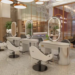 Extra Large Modern Design round Salon Mirror for Hair Beauty Barber Shops Home Office Wood Material