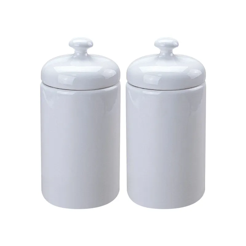 Wholesale Price Popular 500ml White Straight Sublimation Blank Ceramic Cookie Storage Jar with cover