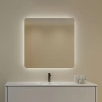 Miroir de salle de bain LED intelligent avec capteur tactile, anti-buée, sans cadre, mural, éclairage périphérique, miroir de maquillage lumineux pour hôtel