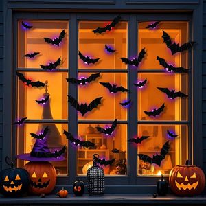 Nuevo Adhesivo de Pared 3D con Diseño de Murciélago Negro que Brilla en la Oscuridad para Halloween, Decoración para Fiestas y Festivales, Murciélago Luminoso para Artículos de Novedad - Product Image 4