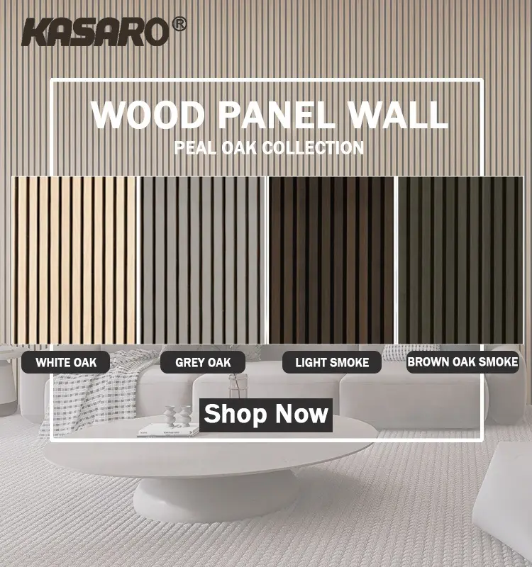 KASARO New customized design home decor wooden slat wall panels soundproof acoustic panels for home office