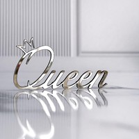My Queen Birthday Queen Acrylique Miroir Or Argent Décoration de Gâteau pour Maman Fête des Mères Décoration de Gâteau d'Anniversaire