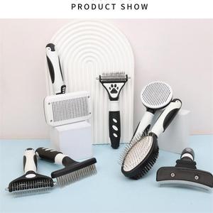 ABS Double face capelli lunghi Deshedding pettine per animali domestici con nodo di pelliccia taglio pettine per la rimozione dei peli per cani per strumenti di spargimento - Product Image 5