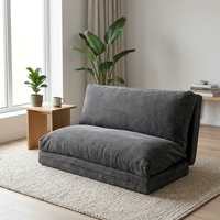 Canapé sectionnel en tissu côtelé sans armature, compressé sous vide, livré en boîte, convertible en canapé-lit