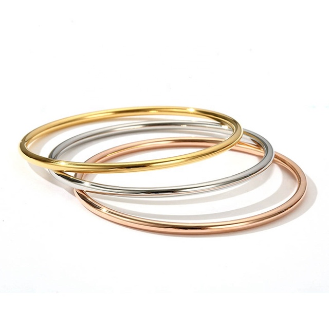 14K Thin Plain Band Simple Solid Gold Stackable Ring