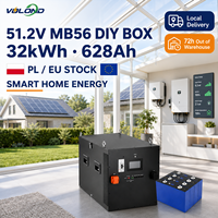 Boîtier de batterie LiFePO4 VOLOND 51.2V 33KWh 628Ah Kit MB56 300A V19 BMS Stockage d'énergie solaire Certifié CE/FCC/UN38.3 Écran LCD 8000+ Cycles