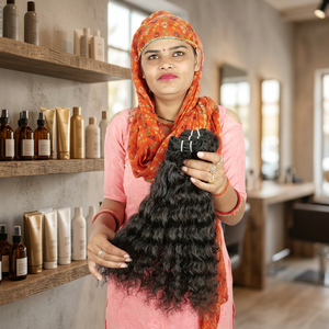 Paquetes de Cabello Humano Indio Virgen Natural Rizado sin Químicos al por Mayor para Fabricantes - Extensiones de Cabello Humano de un Solo Donante - Product Image 1
