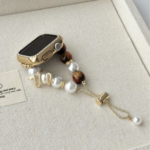 Correa de reloj con cuentas decorativas de serpiente, ajustable, con cuentas de ojo de tigre y perlas, para reloj inteligente, correa de repuesto para la serie Smart Watch. - Product Image 1