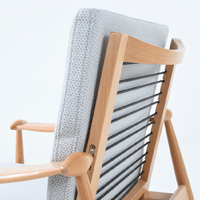 Fauteuil de loisirs en bois massif pour véranda de salon avec rembourrage WD-853