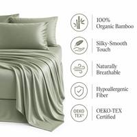 Parure de lit en bambou lyocell avec drap-housse rafraîchissant 100 % fibre de bambou, 300 fils, taille King Size, vente en gros, avec emballage