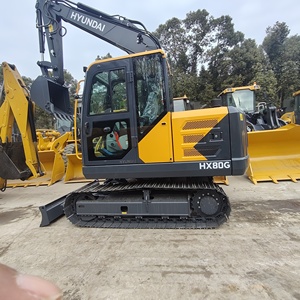 Excavadora Hyundai HX80G usada de 8 toneladas con cucharón de excavación de 0.4m³ de capacidad, bajo precio, pocas horas de trabajo, equipo miniexcavador usado. - Product Image 2