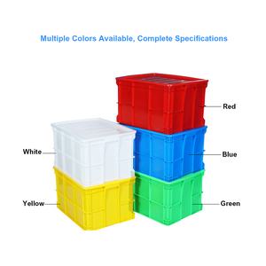 Bac de stockage en plastique empilable robuste avec couvercle, résistant aux chocs, pour entrepôt et logistique - Product Image 4