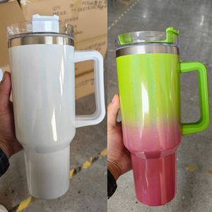 Stainless Steel <b>Tumbler</b> <b>with</b> <b>Straw</b> Sublimation Insulated Vacuum Designer <b>Tumbler</b> 40oz Cup <b>With</b> Handle - Product Image 2