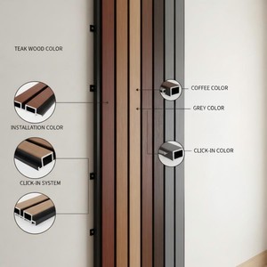 Revêtement mural <span class=keywords><strong>extérieur</strong></span> en WPC rainuré, panneau Great Wall résistant aux UV, co-extrusion, grain <span class=keywords><strong>de</strong></span> <span class=keywords><strong>bois</strong></span>, bardage pour décoration murale extérieure sans peinture - Product Image 5