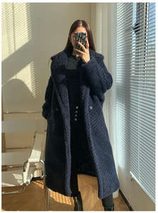 Kış yüksek kalite uzun lüks bayanlar yün ceket Vintage artı boyutu çift göğüslü yün karışımı ceket kadın üreticileri için - Product Image 3