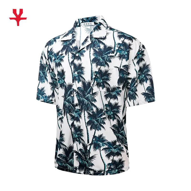 Wholesale Cheap Aloha Shirt Tops Thick Collar Funny Bright Colors Unisex Tshirts Hawaii Shirt
