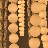 Lustre créatif en perles de luxe non standard pour salon, hôtel, duplex, villa, lampe suspendue à LED