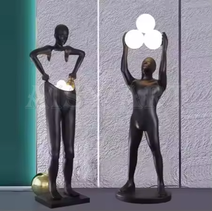 Statue créative en résine lampadaire Sculptures décoratives lumineuses luminescentes pour salon et salle de lecture Éclairage amélioré - Product Image 1