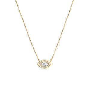 LYBURCHI Collana Geometrica Elegante in <span class=keywords><strong>Argento</strong></span> Sterling 925 Placcato Oro 18K con Zirconi Cubici a Forma di Cuore, Marquise e Goccia, Gioielleria Raffinata - Product Image 2