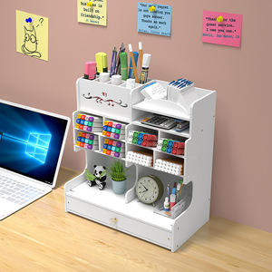 Ou Shumei <b>Desk</b> Organizer Stationery Storage Box With <b>Drawer</b> For Office Student Use Modern Rectangle Standing Type - Product Image 3