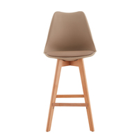 Tabouret de bar en plastique nordique, démontable, design écologique et durable, base en bois, pour usage commercial, salon, hôtel, restaurant