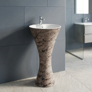 Best Quality Ceramic Sanitary Ware New Round Shape Wash Basin Pedestal Hospital Use Modern Design - Product Image 2