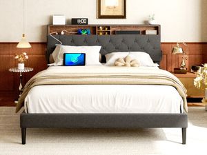 Ensemble <span class=keywords><strong>de</strong></span> <span class=keywords><strong>lit</strong></span> multifonctionnel intelligent à hauteur réglable en bois <span class=keywords><strong>de</strong></span> chêne massif avec port <span class=keywords><strong>de</strong></span> charge USB et tête <span class=keywords><strong>de</strong></span> <span class=keywords><strong>lit</strong></span> éclairée - Product Image 5