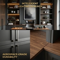 Bureau de direction personnalisé en métal et bois, bureau de PDG moderne et luxueux avec rangement, directement de l'usine, dessin de conception gratuit, garantie de 3 ans