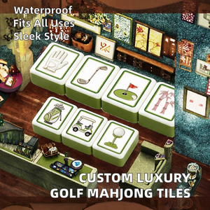 Jeu de Mahjong en Acrylique Vert avec Logo Personnalisé, Thème Golf, Style Américain, Jeu de Table pour 4 Joueurs - Product Image 2
