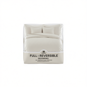 RW Full Reversible <b>Bedspread</b> <b>Set</b> Cream 1.5m Home Bedding 4 Pcs Solid Plain Dyed Woven All Season - Product Image 1