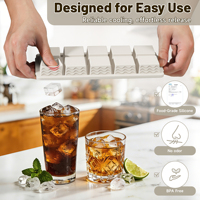 Bac à glaçons carré en silicone à 10 cavités FDA LFGB avec couvercle, sans BPA, qualité alimentaire, pour whisky, cocktails et usage en bar