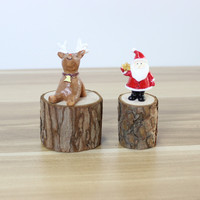Bonne qualité Sanhe fait à la main bricolage matériaux copeaux de bois petits blocs de bois jetée en bois souche ronde décoration de noël Base photographie Lo