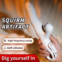 Vibrateur à ondes de massage à 9 vitesses pour femmes, avec poignée, rechargeable par USB, en silicone de qualité alimentaire, étanche IPX7, jouet sexuel