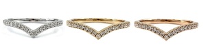 Bijoux fins en or Rose et diamant naturel, anneaux de fiançailles, élégants, classiques, à empiler, en forme de V, 18k - Product Image 4