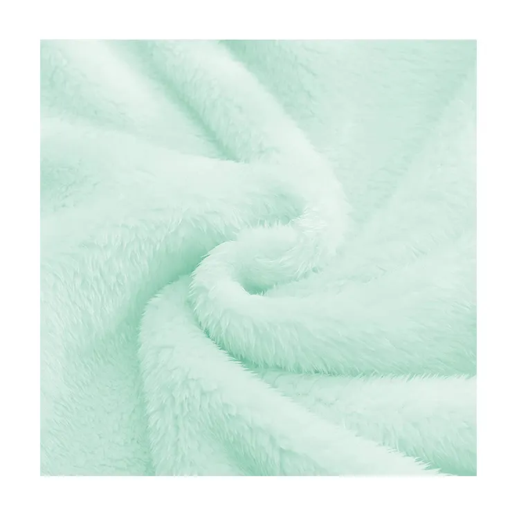 All Colors Custom Mint Green Plain Sherpa Fleece Fabric Arctic Velvet Knitted Dyed 100%Polyester Plush Soft Solid for Slippers