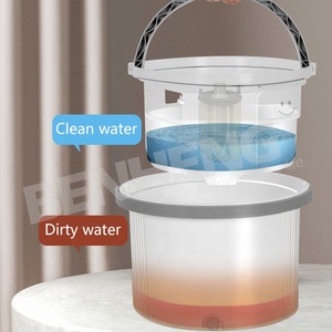 BENHENG BH-R60 Serpillère Rotative Magique Système de Séparation Eau Propre et Eau Sale 360 Degrés Chiffon Microfibre Panier Acier Inoxydable Vente en Gros - Product Image 3