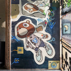 Ковер <span class=keywords><strong>Kanye</strong></span> West на заказ, современный, хип-хоп, музыкальный, нескользящий ковер для уличного искусства с плюшевым ворсом, машина для домашнего использования - Product Image 2