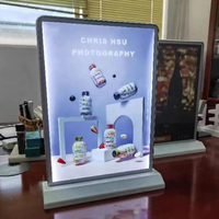 Boîtes lumineuses publicitaires personnalisées rechargeables, porte-menus de restaurant, présentoir de table pour bar et magasin, panneau lumineux LED mince