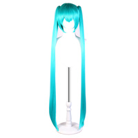 Longue ligne droite VocAloid Miku perruque de cheveux synthétique Anime Cosplay perruque avec deux queues de cheval Anime perruque fête habillage accessoires NP60408