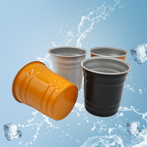 Gobelet de fête personnalisé coloré 450 ml, gobelet à boisson jetable en aluminium, gobelet à bière en métal, tasse en aluminium réutilisable - Product Image 1