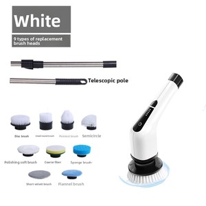 Brosse de nettoyage électrique sans fil 7 en 1 en plastique, manche long extensible, brosse rotative, serpillière modèle CQJ-052 29 cm pour le nettoyage de voiture - Product Image 6