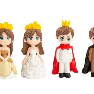 Figuras de dibujos animados de príncipe y princesa, decoraciones en miniatura para adornos de pasteles de escritorio, productos terminados D1293 - Product Image 1