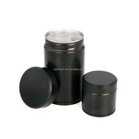Vente en gros Petite boîte ronde en métal pour thé Matcha en fer blanc Boîtes de poudre de Matcha vert foncé Boîte personnalisée avec joint