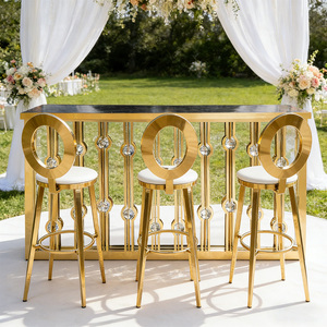 <span class=keywords><strong>Table</strong></span> <span class=keywords><strong>de</strong></span> <span class=keywords><strong>bar</strong></span> moderne en métal pour mariage avec structure en acier inoxydable |   Comptoir <span class=keywords><strong>de</strong></span> <span class=keywords><strong>bar</strong></span> commercial durable pour hôtel, salle <span class=keywords><strong>de</strong></span> banquet et fête - Product Image 3