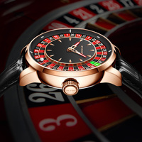 Montre mécanique en acier inoxydable PINDU Design, cadran à aiguilles avec chiffres arabes SEIKO, 46 mm, automatique, aiguilles lumineuses en diamant, bracelet en cuir