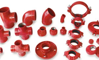 Raccord FM pour tuyaux en acier rainurés 1-12'' ASTM, flexible/rigide, pour système de lutte contre l'incendie, finition peinture zinc OEM, garantie 3 ans