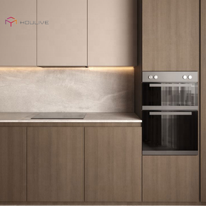 Armoires de <span class=keywords><strong>cuisine</strong></span> personnalisées en bois de couleur usine Menuiserie en mélamine personnalisée avec accessoires Évier Comptoir en marbre - Product Image 3