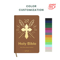 Bible espagnole catholique de luxe avec bords dorés, couverture en cuir véritable, en espagnol, français et anglais, Bible personnalisée
