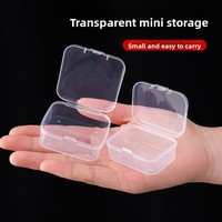 Boîte de rangement mini transparente à couvercle articulé, carrée 35 mm, en PP, avec fermeture à pression, vide, pour boucles d'oreilles, bijoux, perles, artisanat, vente en gros